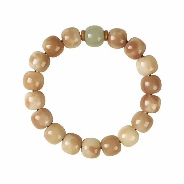 京华录 烂漫小清新文玩绕指柔佛珠 水逆退散 单圈盘玩手饰 菩提根 手串 男女同款情侣款