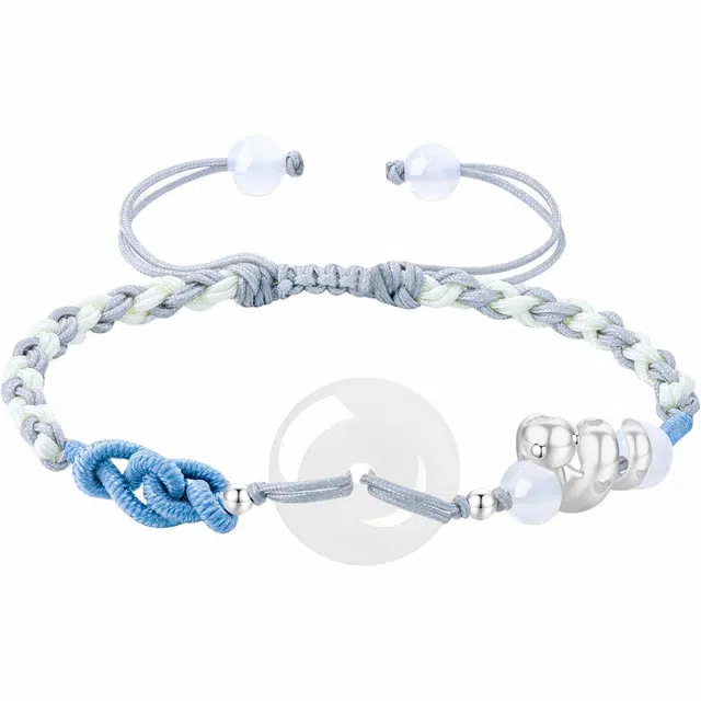 老凤祥 爱心卷卷蛇 蛇年本命年 时尚简约气质 小众设计 日常百搭 玉髓 手链 男女同款情侣款