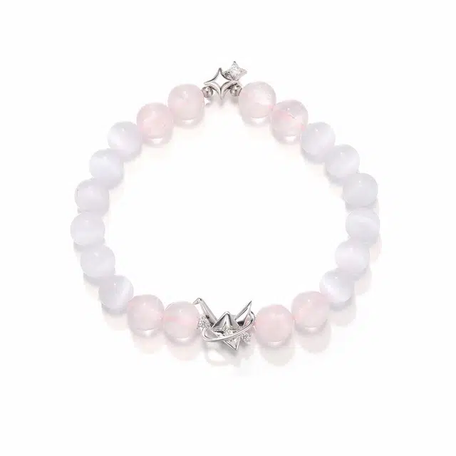 珂里 甜美多巴胺星光千纸鹤气质精致手工 串珠小众高级感轻奢 水晶 玉石手串 女款