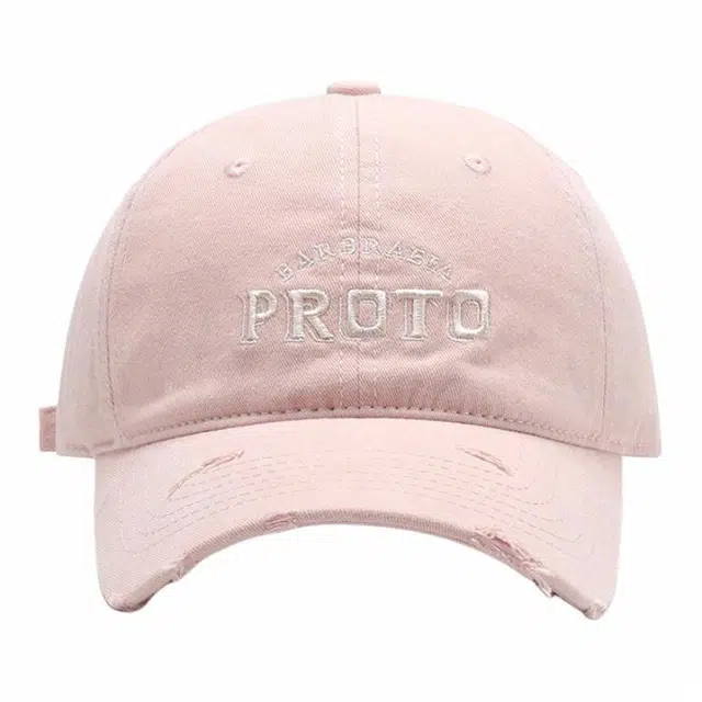 木林森 韩版复古字母刺绣破洞软顶遮阳帽 春秋季百搭户外 棉 鸭舌帽 男女同款情侣款