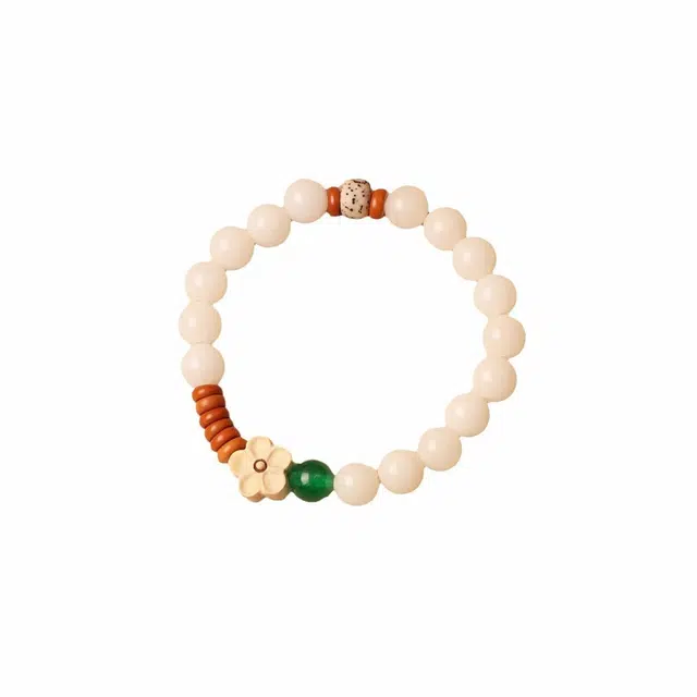 琢玉居 新中式文玩佛珠 国潮轻奢 招桃花 好运配饰 白玉菩提 手串 男女同款情侣款