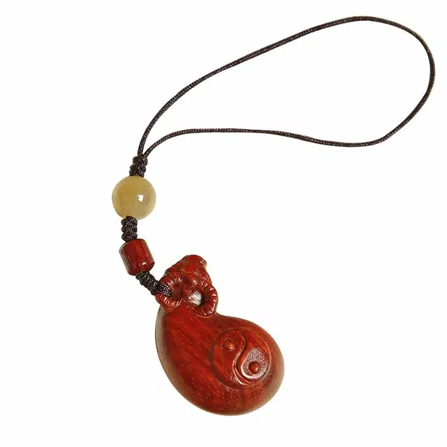 天纵 运势如虹  一叶暴富高端名贵红木精雕扭转乾坤  牛气冲天吉祥物文玩挂饰品 紫檀属 把件 男女同款情侣款