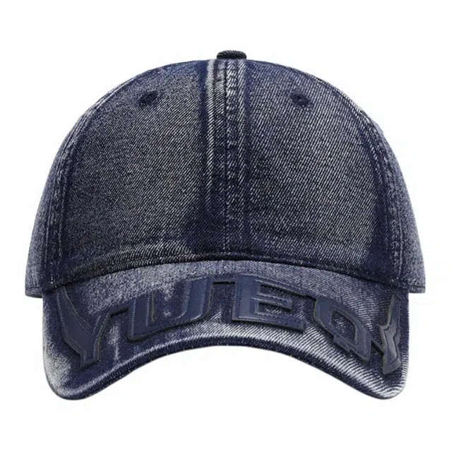木林森 美式复古街头水洗做旧牛仔 皮质字母显脸小 棉 鸭舌帽 男女同款情侣款