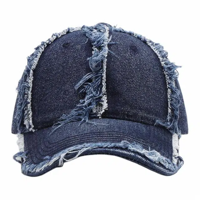 木林森 纯色毛边牛仔帽子 水洗做旧硬顶棒球帽 复古百搭显脸小 棉 鸭舌帽 男女同款情侣款