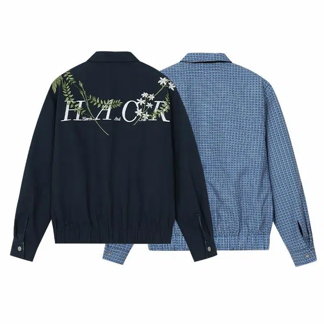 HARSH AND CRUEL Reversible Embroidered Jacket Navy