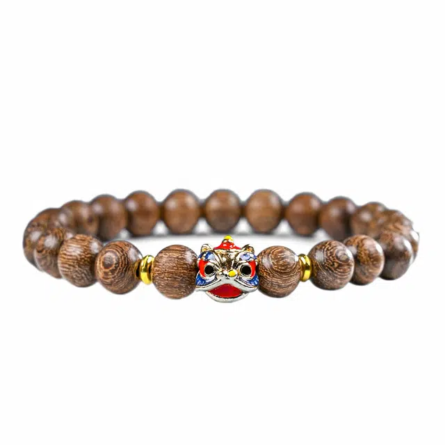 仙友 小众原创国潮轻奢醒狮设计新中式简约个性潮酷佛珠诸事顺遂念珠通勤时尚百搭盘玩#幸运配饰 金丝檀木 手串 男女同款情侣款