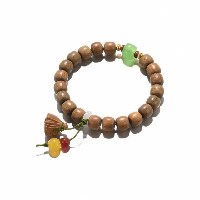 岁月静好 文艺森系桶珠福袋莲蓬国风转运珠 小众设计盘玩秋冬幸运 前程似锦#好运 绿檀 手串 男女同款情侣款