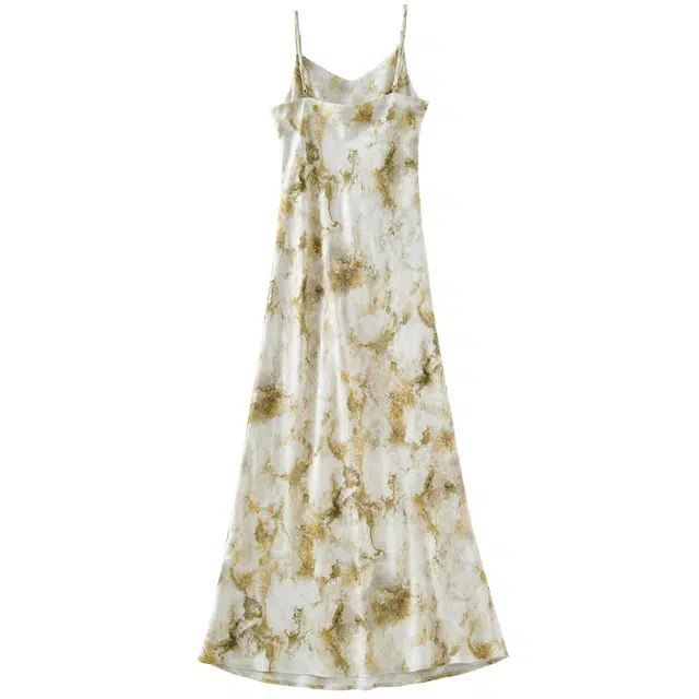 欧昵雪 时尚文艺印花休闲气质吊带连衣裙 女款 花色