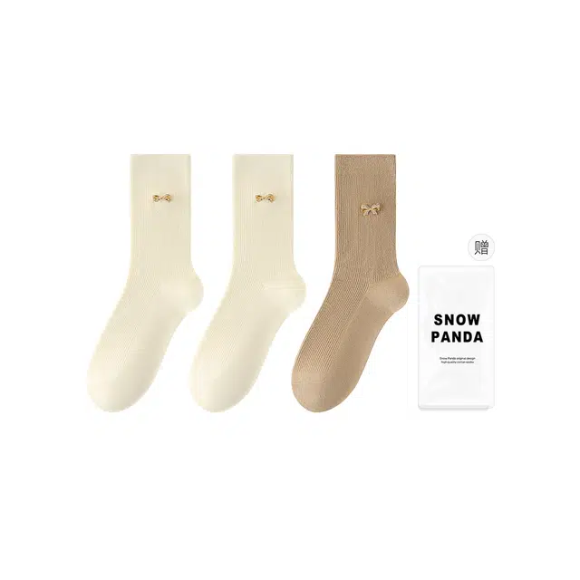 潇潇玲珑阁 舒适百搭防臭堆堆中筒袜 女款 礼袋组合装