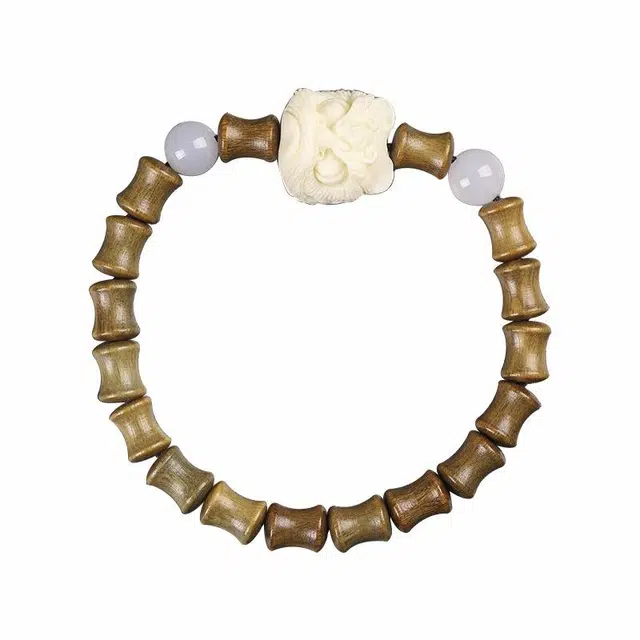 过手留香 琉堇 乙巳蛇年流通处代请许我无忧平安喜乐文玩佛珠 狮来运转节节高升转运珠 事业有成#好运 绿檀 木作手串 男女同款情侣款