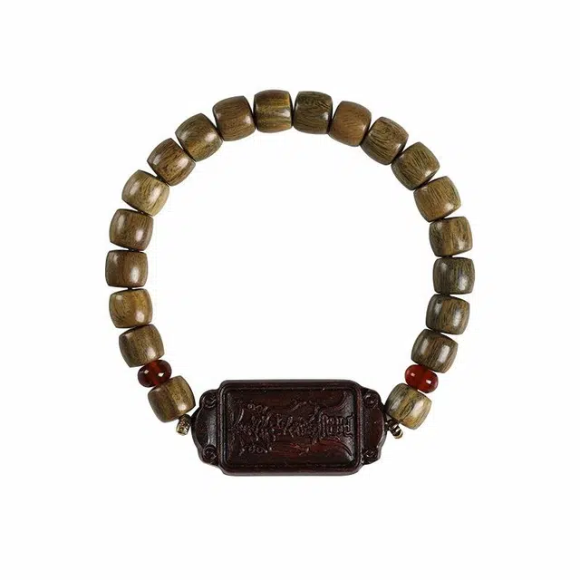 流通代请 琉堇 乙巳蛇年过手留香文玩转运珠 古风招财纳福禅意解压单圈串珠链 许我无忧文玩佛珠#好运 绿檀 手串 男女同款情侣款