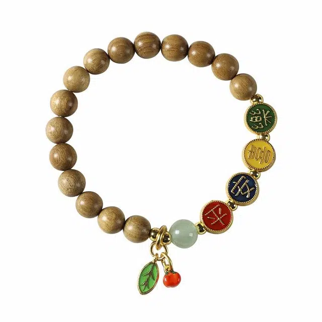 京华录 过手留香平安喜乐文玩佛珠 古风纳福本命前程似锦转运珠#好运 绿檀 手串 男女同款情侣款