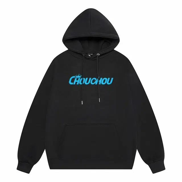 周同学 周杰伦复古简约个性字母印花连帽宽松套头加绒加厚防寒保暖无性别主义时尚高街潮流舒适百搭长袖卫衣 男女同款