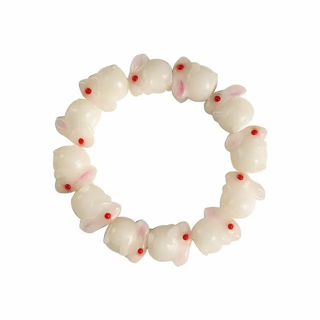 京华录 小白兔文玩绕指柔转运珠手饰 软萌可爱减龄学生串珠手饰水逆退散招桃花有钱花#好运 菩提根 手串 女款