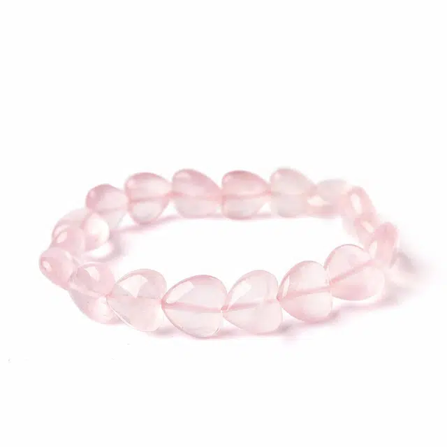 灵菲 桃花朵朵 保真爱心粉晶 新中式人见人爱招财转运暴富小众手饰#好运 水晶 手串 女款