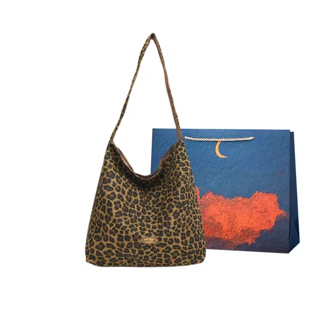 爱尔绅特 小众设计豹纹格纹 尼龙 单肩包 女款 多色