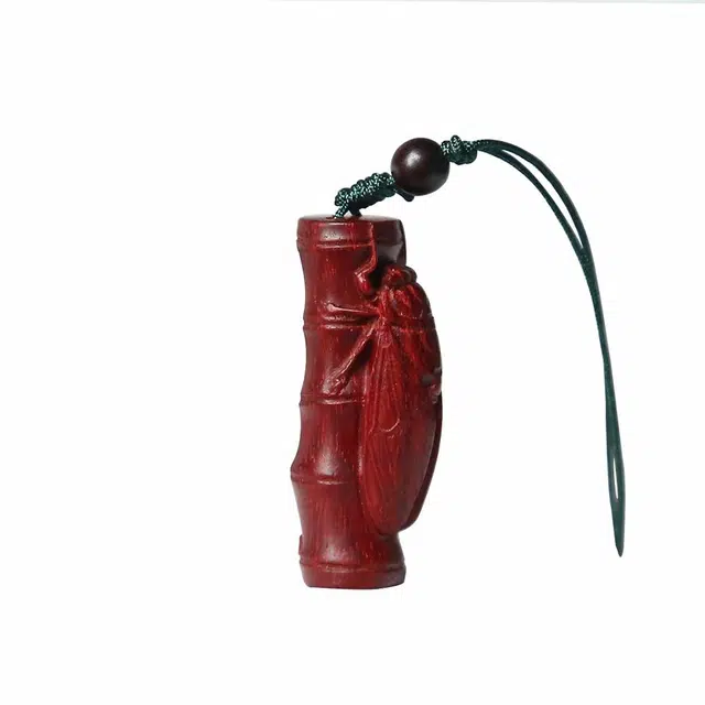 天纵 新中式国潮文玩 本命年 一鸣惊人 节节高升 一叶暴富好运聚福 紫檀属 挂件 男女同款情侣款