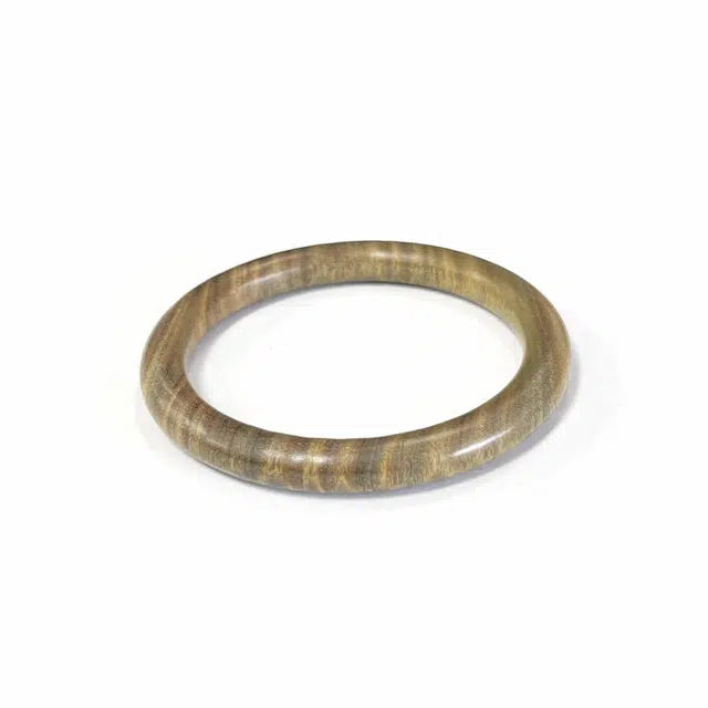 琉堇 国风高级感 木质小众设计古色古香美人镯 中式素圈叮当镯 纪念日妈妈手饰 绿檀 手镯 女款