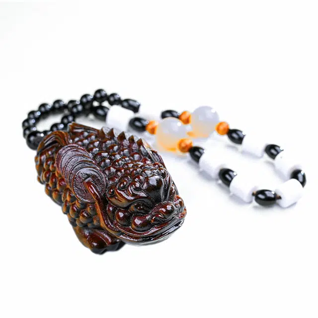 仙友 国潮新中式手工精雕金蟾平安喜乐盘玩随身把玩通勤时尚百搭文玩#好运 檀木 把件 男女同款情侣款