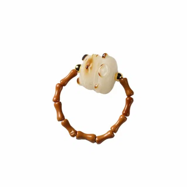 琉堇 招财纳福转运文玩手戒 古风平安喜乐好事发生流通代请#好运 橄榄核 戒指 女款