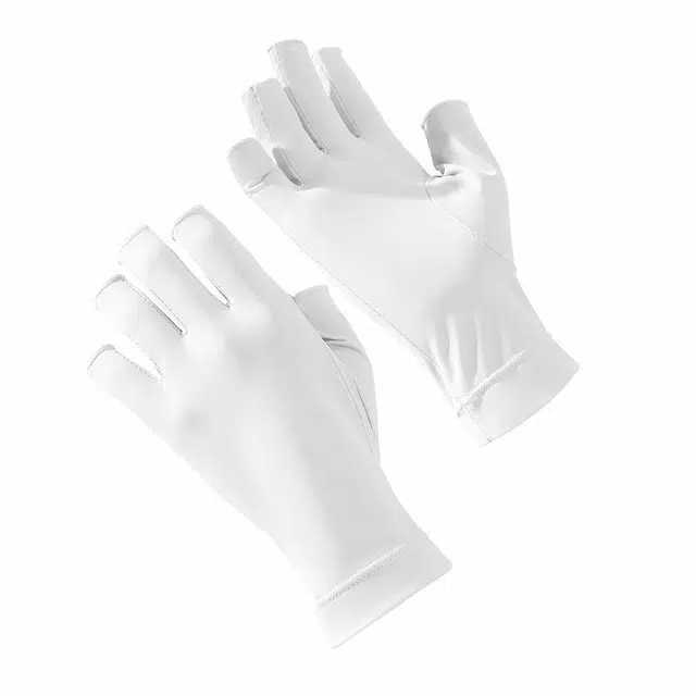 俞兆林 【美甲专用护手不黑手】做指甲烤灯防烤黑照灯防紫外线半指薄款弹力透气 锦纶 防晒手套 女款