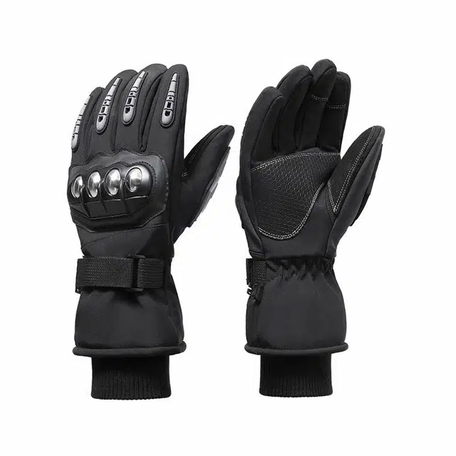 南极人 摩托车秋冬骑行机车装备防摔防滑减震加绒加厚保暖防风防冻 可触屏 运动手套 男款