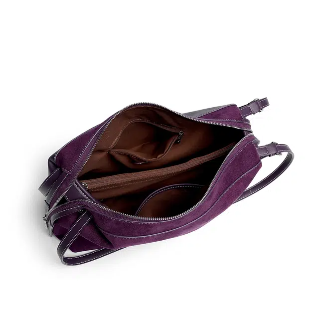 木林森 轻盈休闲时尚百搭 聚氨酯 斜挎单肩包 女款 紫色/深绿色