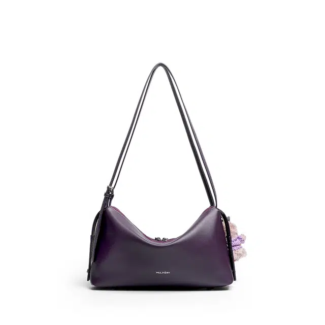 木林森 轻盈休闲时尚百搭 聚氨酯 斜挎单肩包 女款 紫色/深绿色