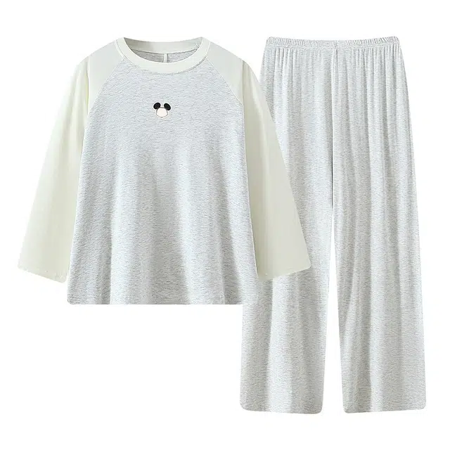 俞兆林 甜美公主风套头长袖长裤简约时尚舒适家居服可外穿睡衣套装 女款 灰色