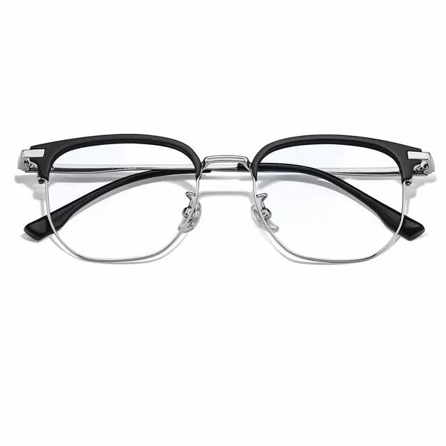 【联系客服可选度数】 苍木优品 痞帅眉线 半框近视 款可定制近视镜片斯文 超轻纯钛 光学镜架 男女同款情侣款