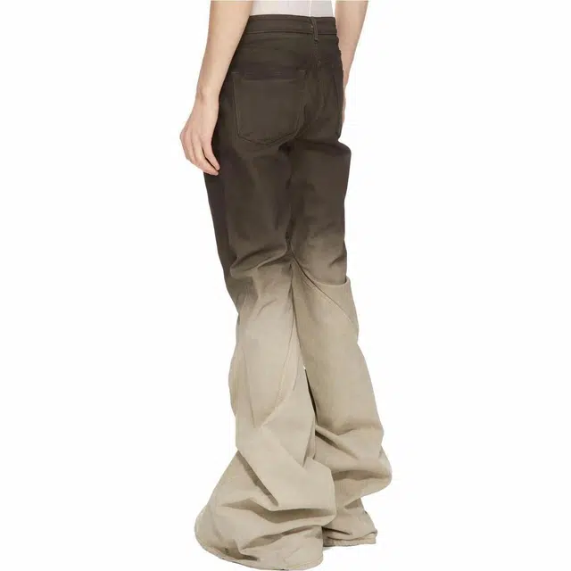 RICK OWENSRO LUXOR BIAS BOOTCUT IN BLACK PEARL DEGRADE STRETCH DENIM FW23