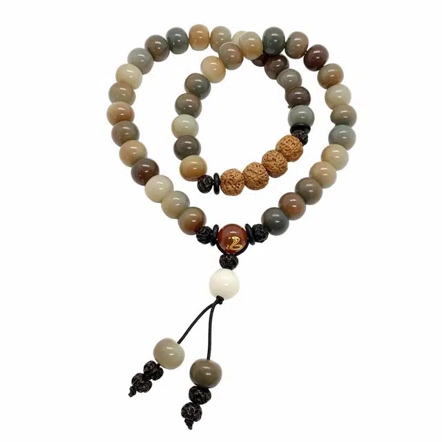 富珠汇 十二生肖蛇年限定生肖蛇本命年诸事顺利新中式文玩破太岁行大运串珠好运 菩提根 手串 男女同款情侣款