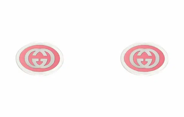 Gucci Interlocking Double G Enamel Earrings Pink