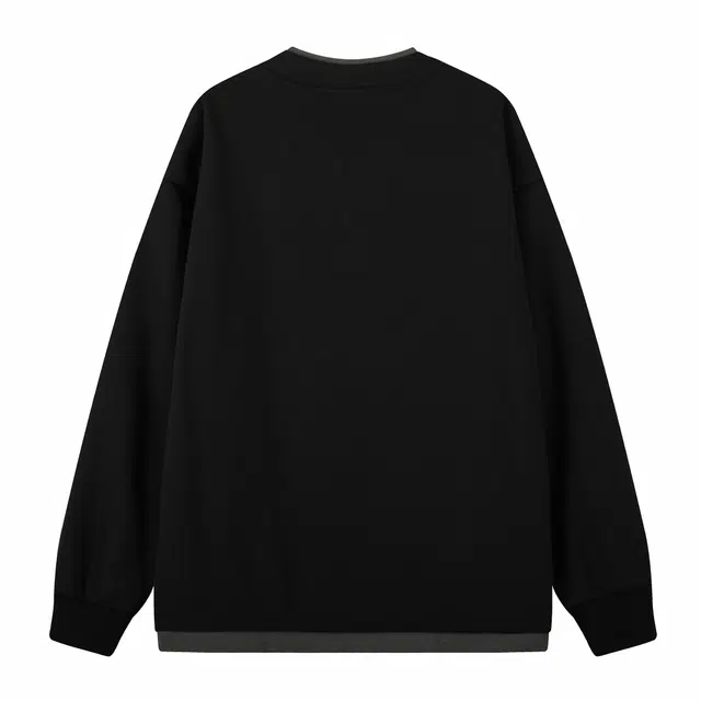 大卫贝肯 美式复古简约字母印花假两件休闲宽松日常百搭圆领卫衣 男女同款