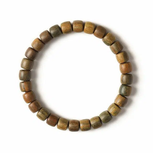 九隆古 清新素雅文艺小生机 有钱花直切文玩盘玩佛珠转运珠#好运 绿檀 手串 男女同款情侣款