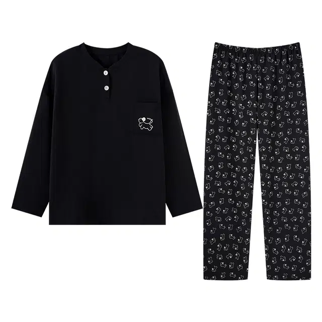 欧诗帛 可爱可外穿甜美长袖休闲家居服睡衣套装 女款 图片色