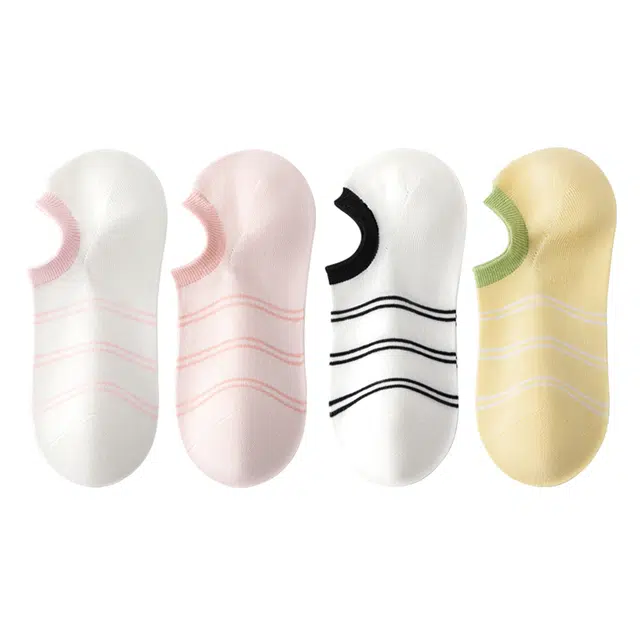 拾袜记 柔软舒适抑菌防臭吸汗透气防滑不掉跟隐形船袜 女款 组合装
