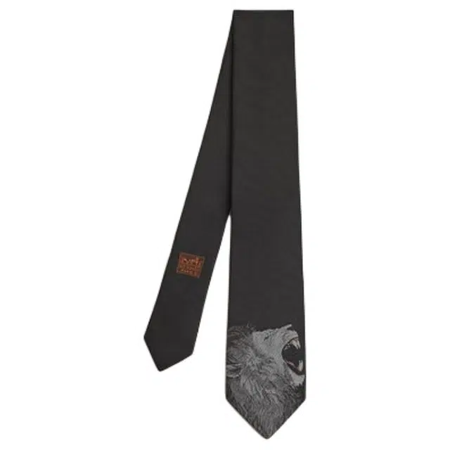 Hermes Silk Tie Black