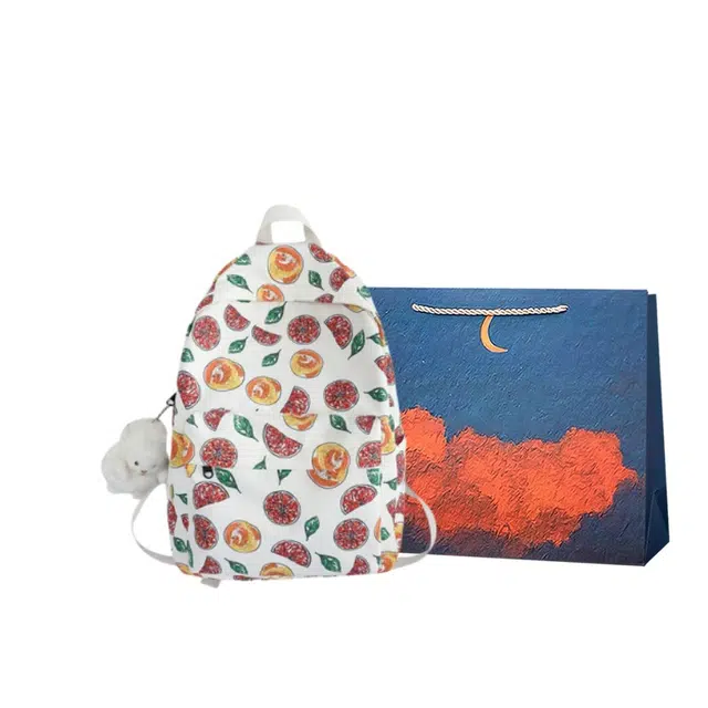 爱尔绅特 可爱少女背包 尼龙 双肩包 女款 红色/绿色