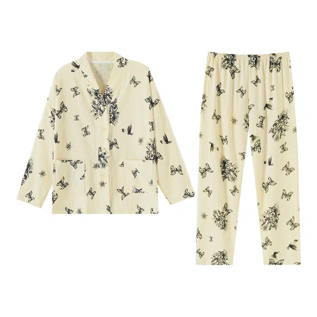 欧诗帛 云朵棉休闲可爱甜美可外穿长袖睡衣套装 女款 图片色