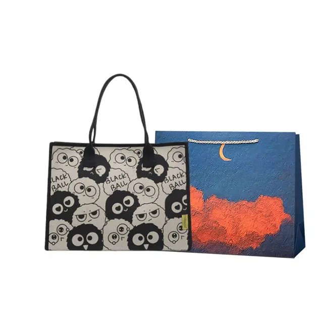 爱尔绅特 时尚百搭通勤 布 托特包手提单肩包 女款 黑色/桔红色/咖啡色