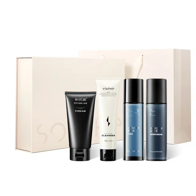 和风雨 粉色浪漫美白护肤套装 早晚深层清洁祛痘清爽控油 保湿滋润美白补水