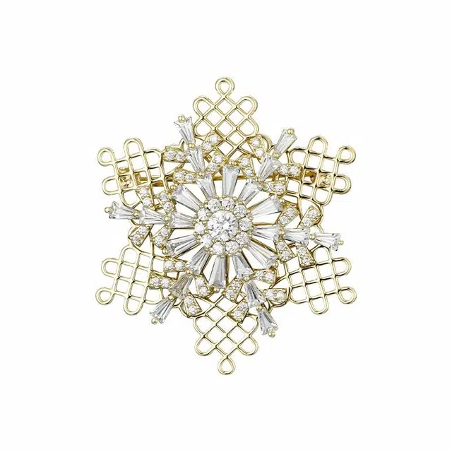 兰盈 雪花轻奢小众 环保合金 胸针 女款