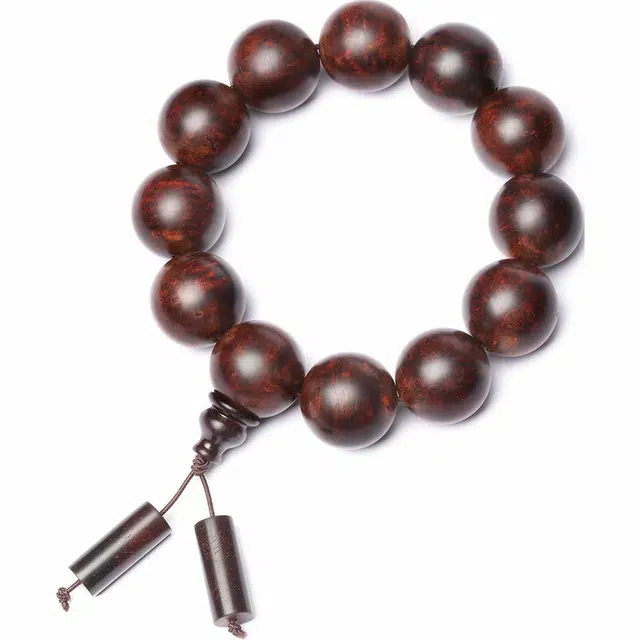 三檀小舍 【馆藏级】 瘤疤花 财源滚滚 诸事顺利好运连连 国风国潮新中式 小众高级轻奢文玩盘玩礼盒 紫檀属 手串 男女同款情侣款