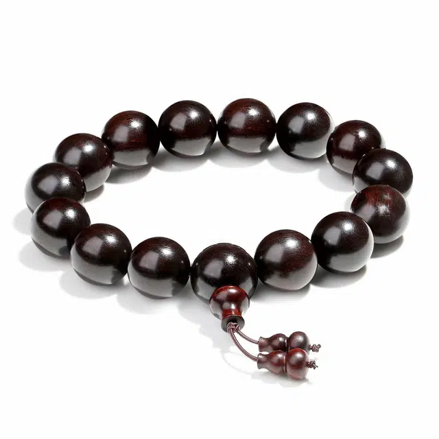 【普陀山官方已过香】 普陀山文创 新中式紫檀属高油高密素圈文玩盘玩 静心平安转运上岸复古大气高端手饰#好运 紫檀属 手串 男女同款情侣款