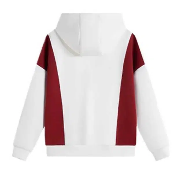 安踏儿童卫衣 时尚字母连帽长袖 柳絮白 青少年