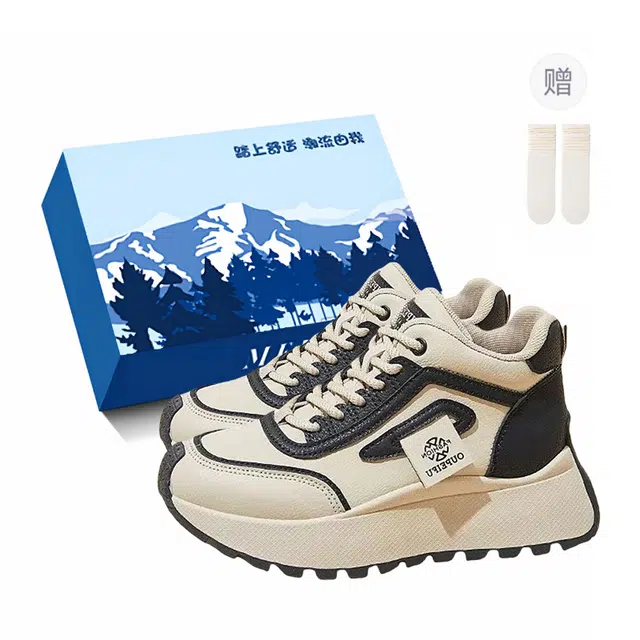 小鹿米利 跑步舒适运动厚底休闲 防滑耐磨增高 高帮 老爹鞋 女款