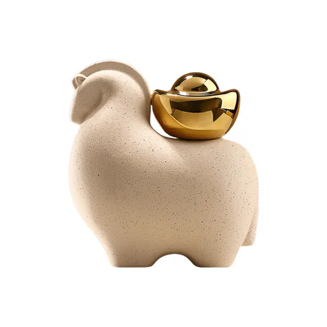 咕轹 新中式 马上有钱软装玄关客厅桌面电视柜装饰品  潮流衍生品