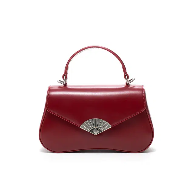 西木汀 佳期如梦 通勤聚会 牛皮 小方包单肩包手提包 小号 女款 白色/砖红色