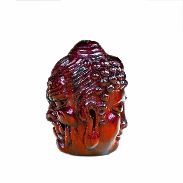 仙友 国潮新中式手工精雕一念之间平安喜乐盘玩随身把玩汽车挂件通勤时尚百搭文玩固化稳定木#好运 檀木 把件 男女同款情侣款